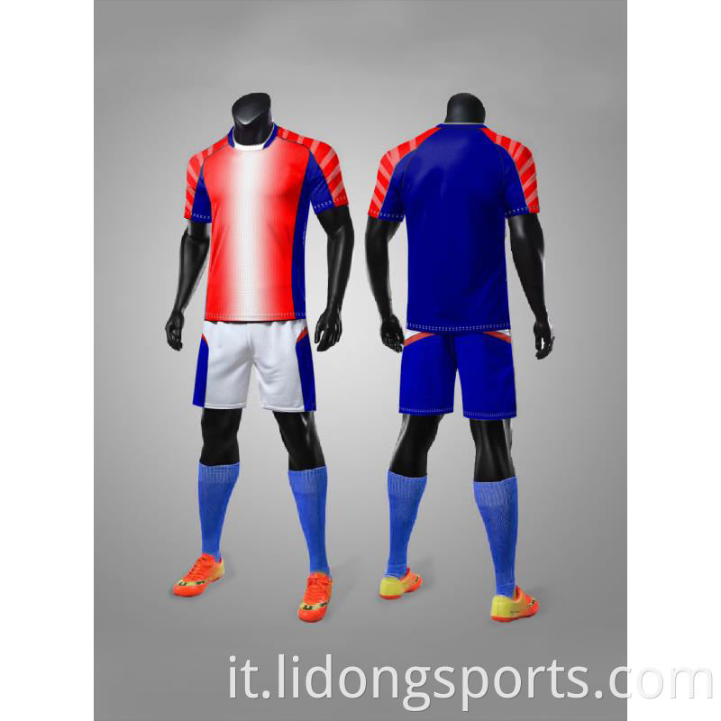 100% poliestere Stampa a sublimazione digitale Set di uniformi da calcio personalizzate per la maglia da calcio a buon mercato
